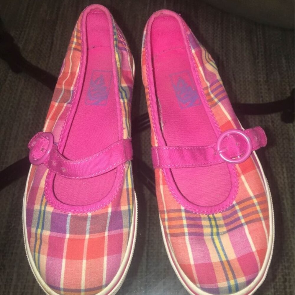 Size 13.5 - Vans - Shoes - pink plaid - EUC